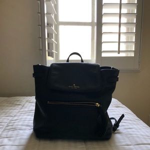 Kate Spade black pebble leather backpack